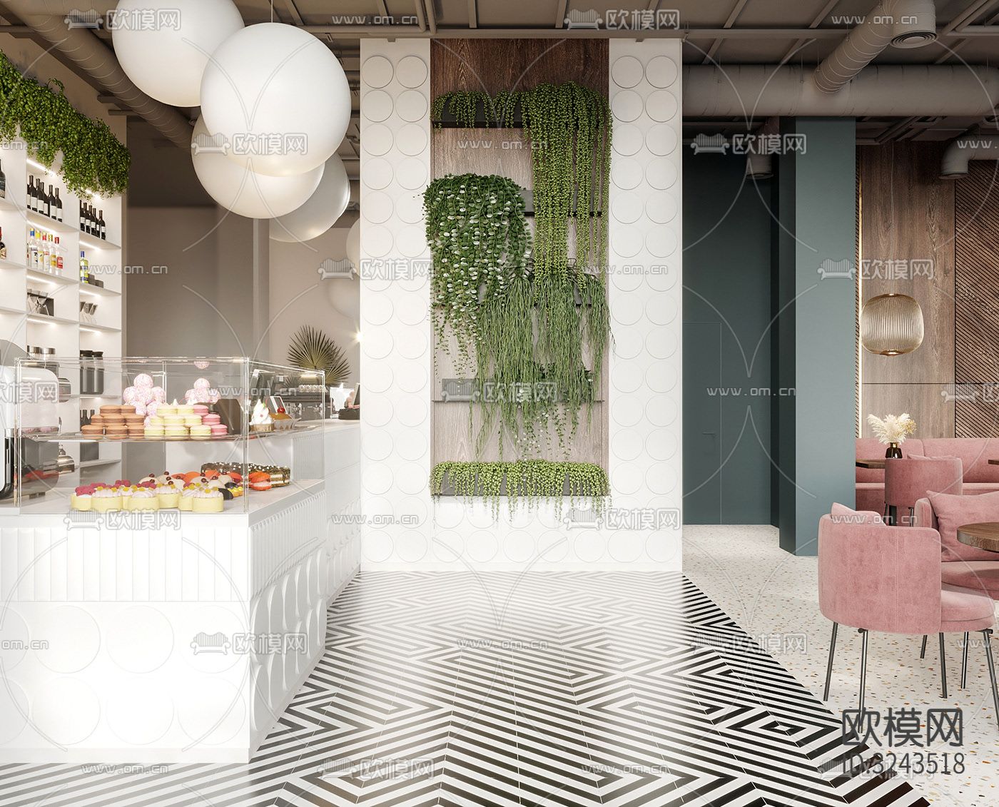 现代蛋糕甜品店装修效果图下载（渲染图12）