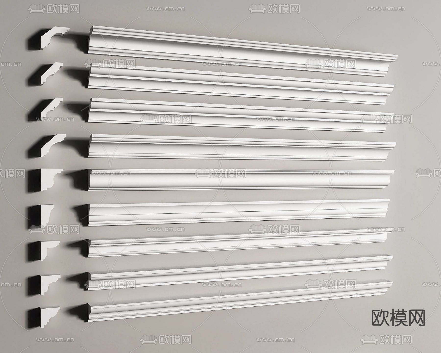 石膏线 线条 阴角线 阳角线su模型下载（渲染图2）