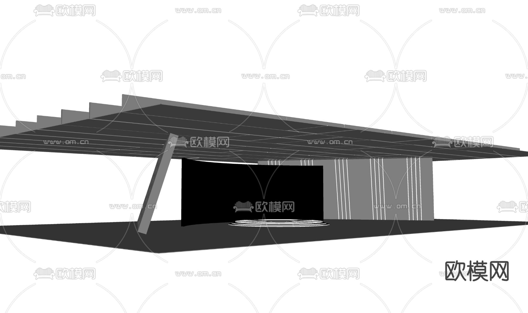 直播间 发布会 舞台su模型下载（渲染图1）