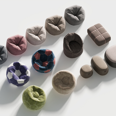  现代沙发凳 懒人沙发su模型 