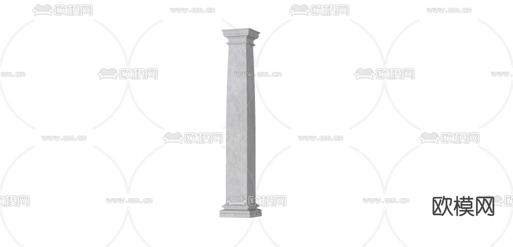 欧式罗马柱 柱子su模型下载（渲染图2）