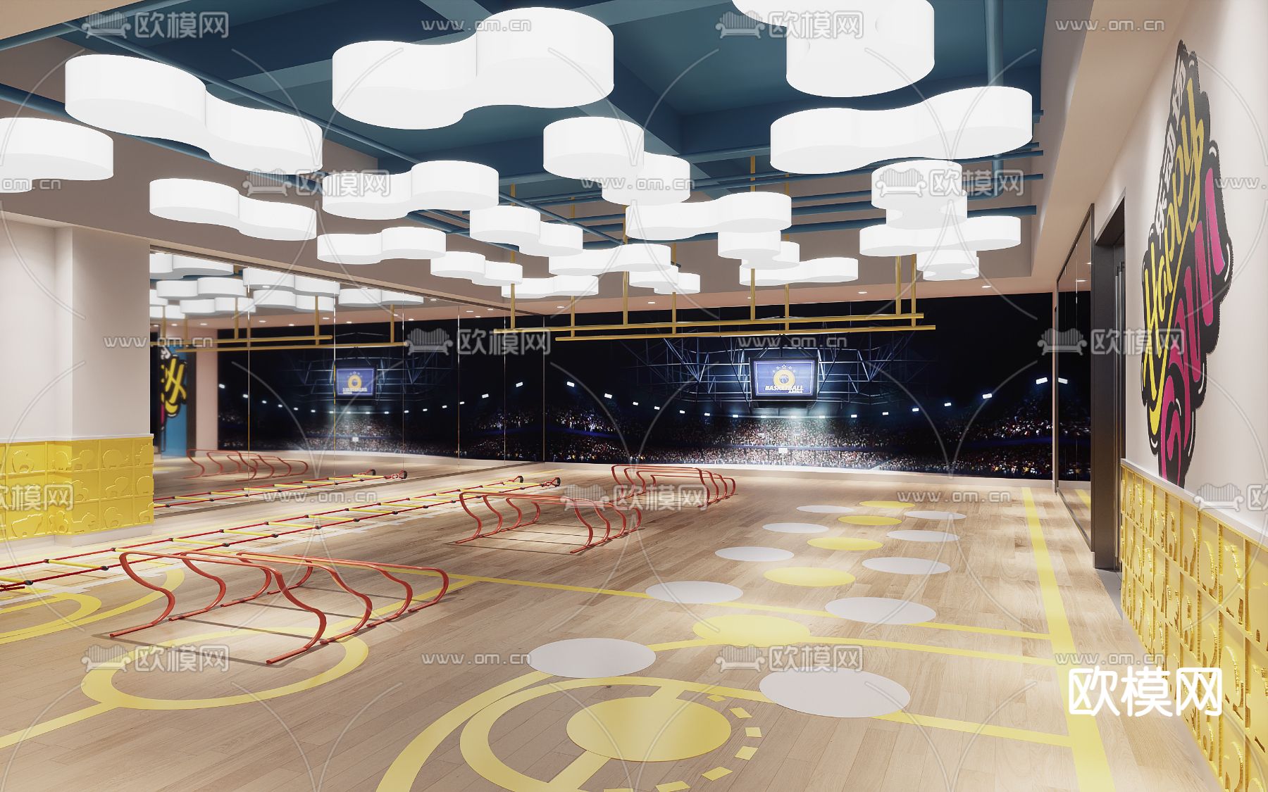 儿童体能训练室3d模型下载（渲染图2）