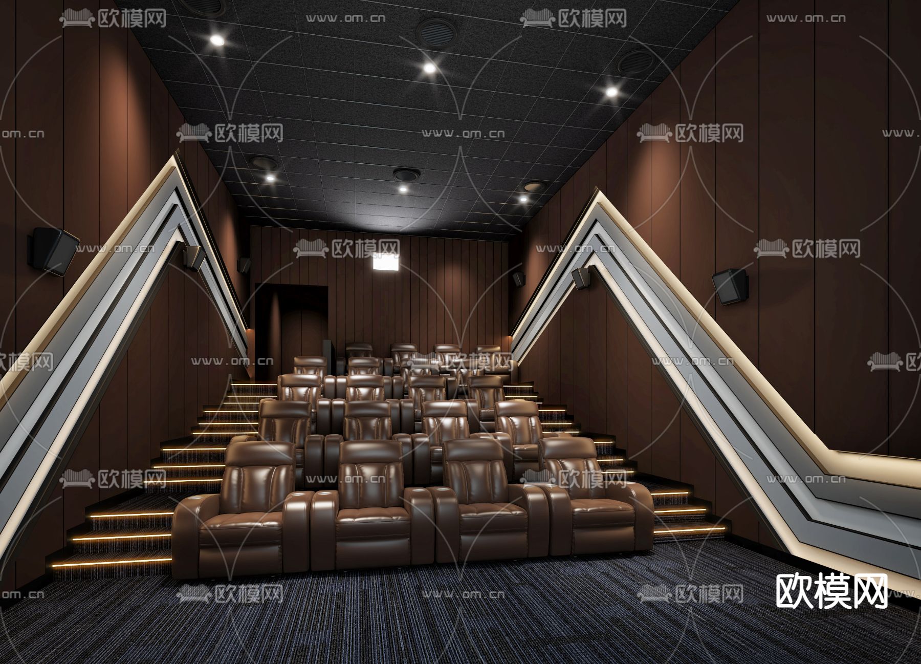 电影院 VIP影厅 家庭视听室su模型下载（渲染图2）