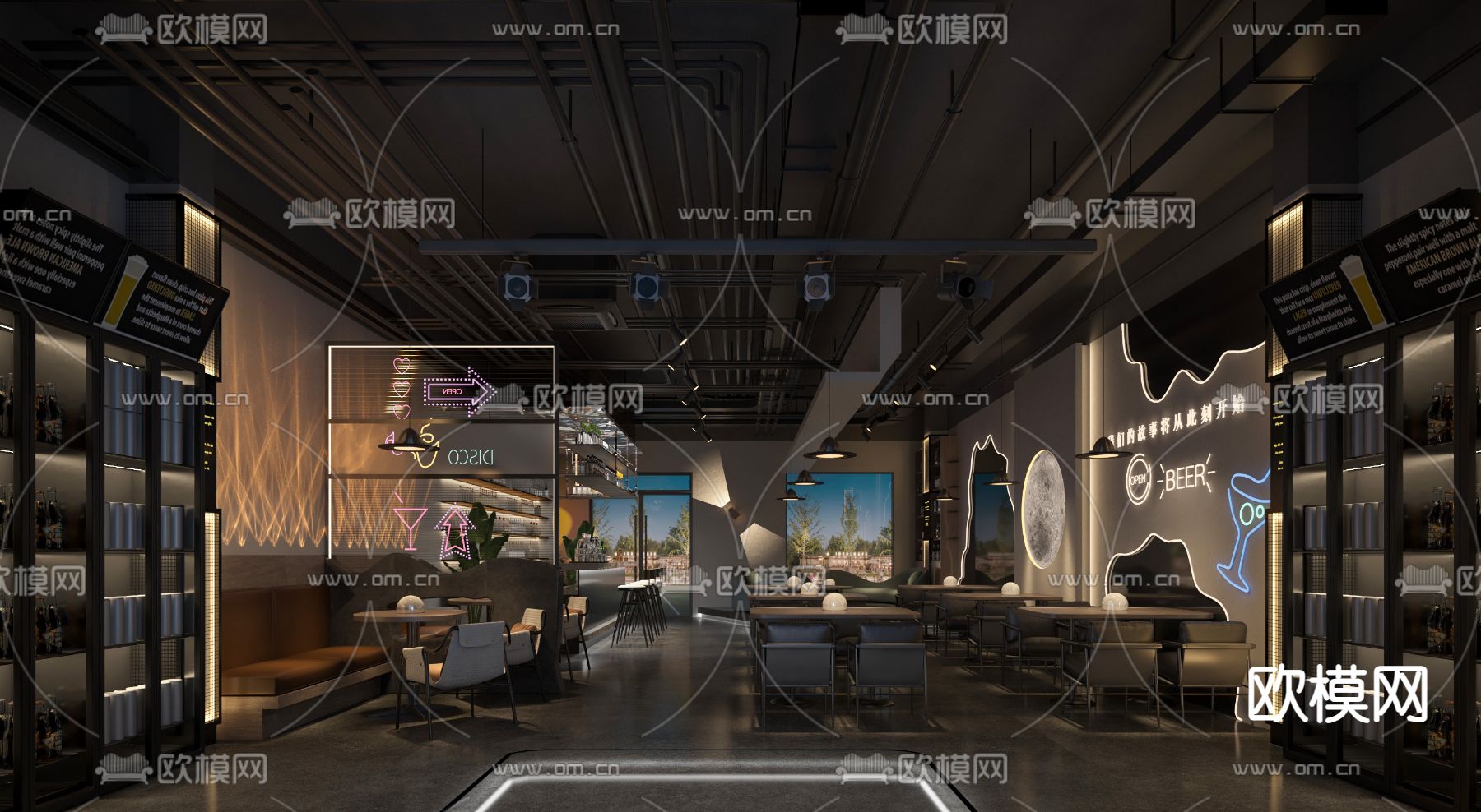 现代酒吧3d模型下载（渲染图2）