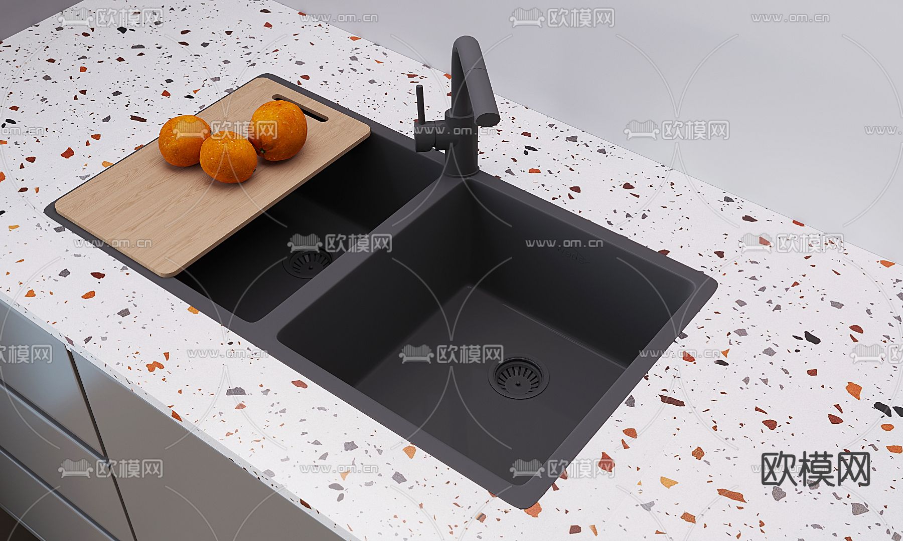 嵌入式水槽 洗菜盆3d模型下载