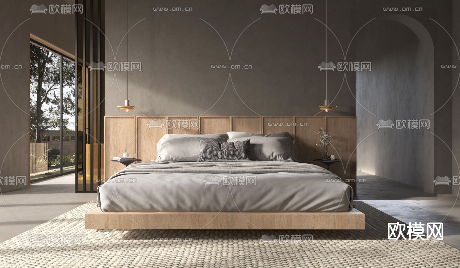 侘寂风民宿 客房3d模型下载（渲染图1）