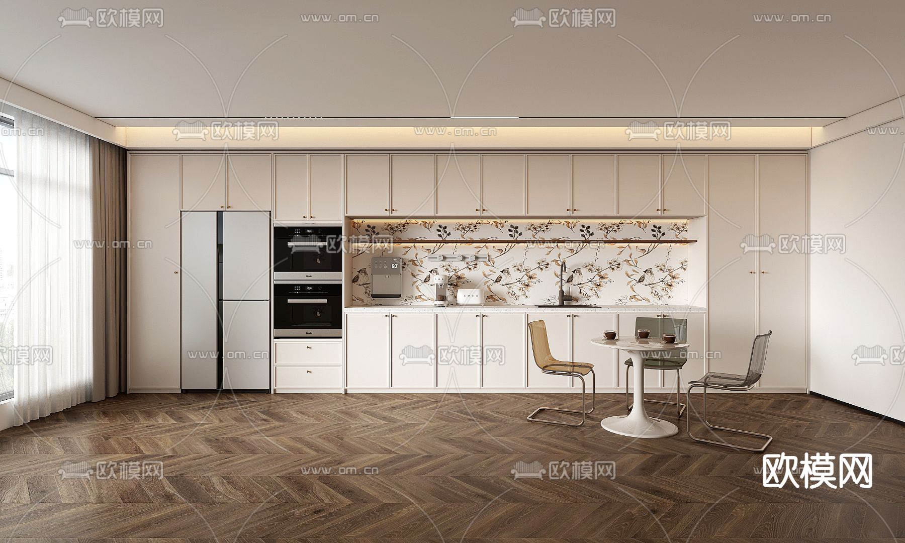 法式橱柜3d模型下载