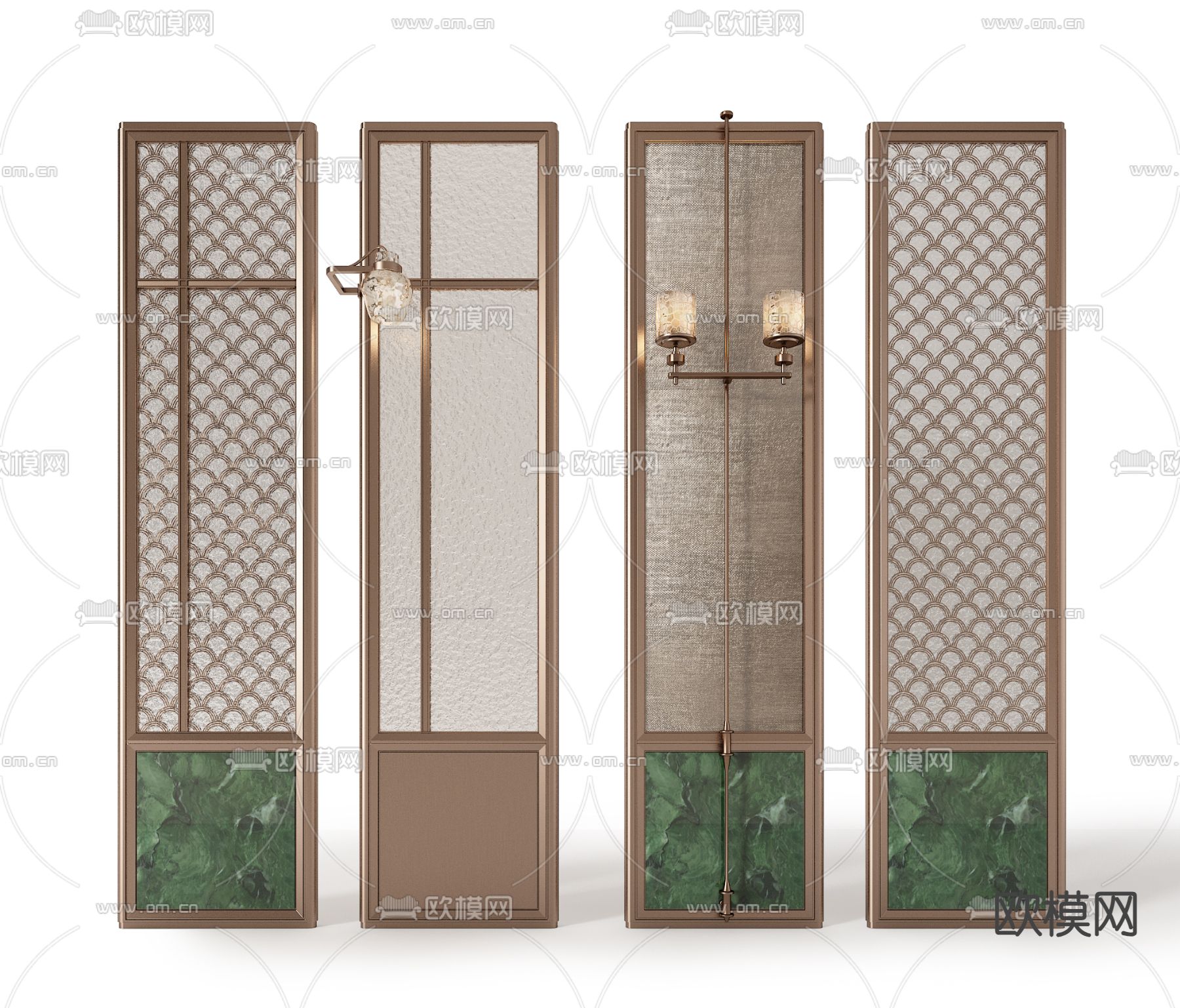 CCD 玻璃屏风 隔断su模型