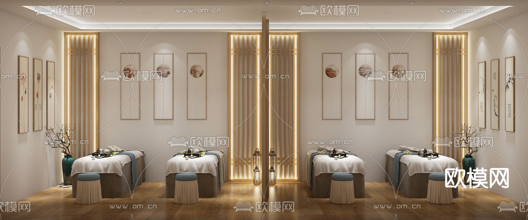 新中式采耳店3d模型下载（渲染图2）