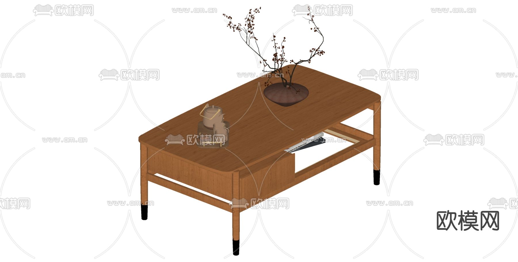 北欧风茶几su模型下载（渲染图2）
