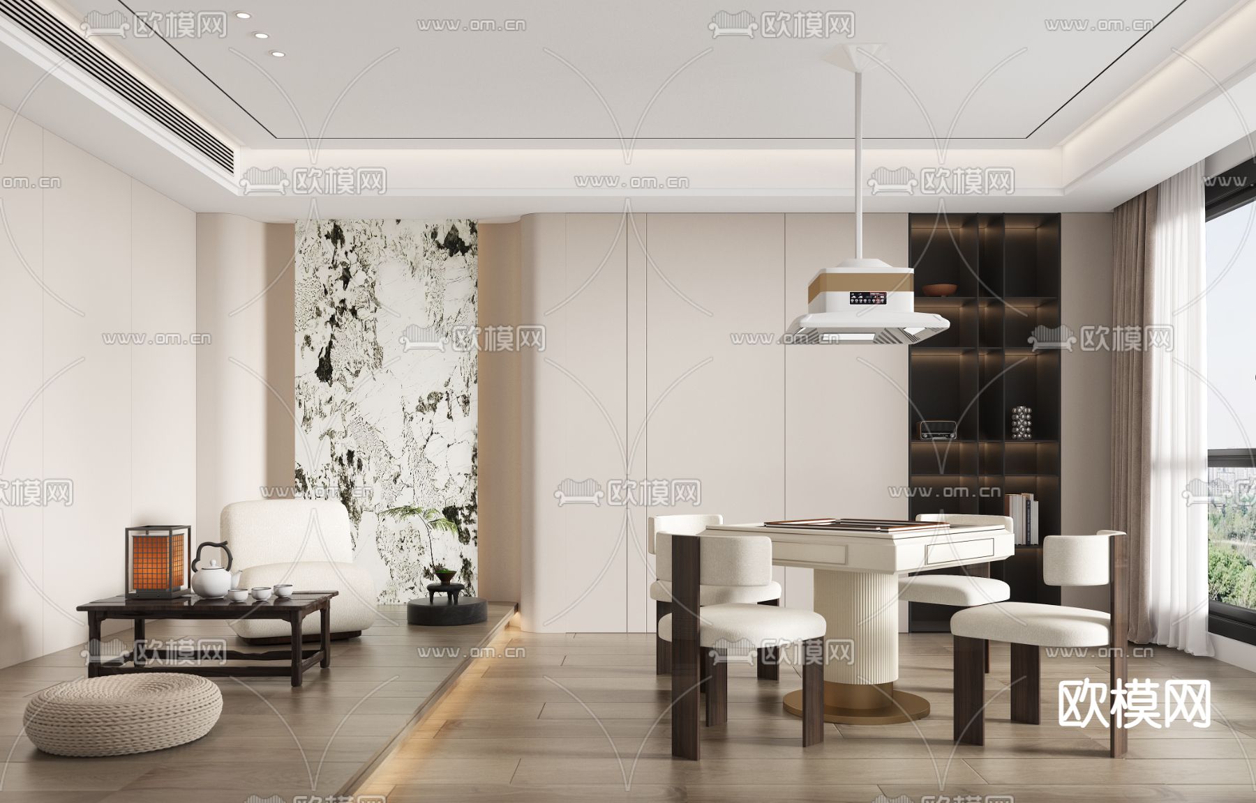 现代棋牌室3d模型下载