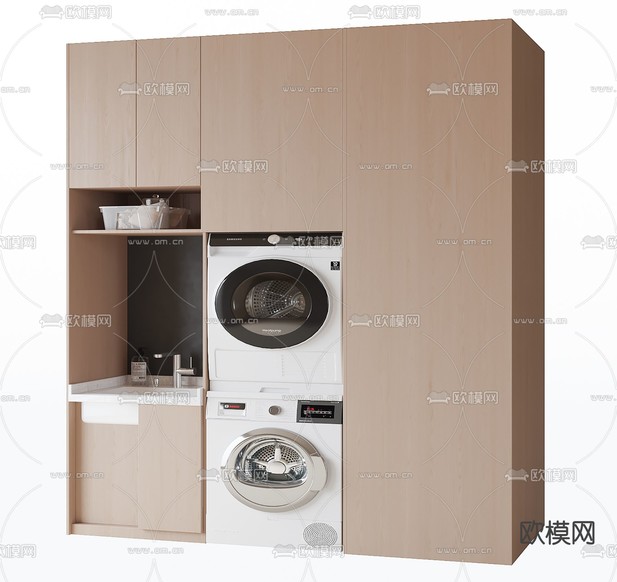现代阳台洗衣柜3d模型下载