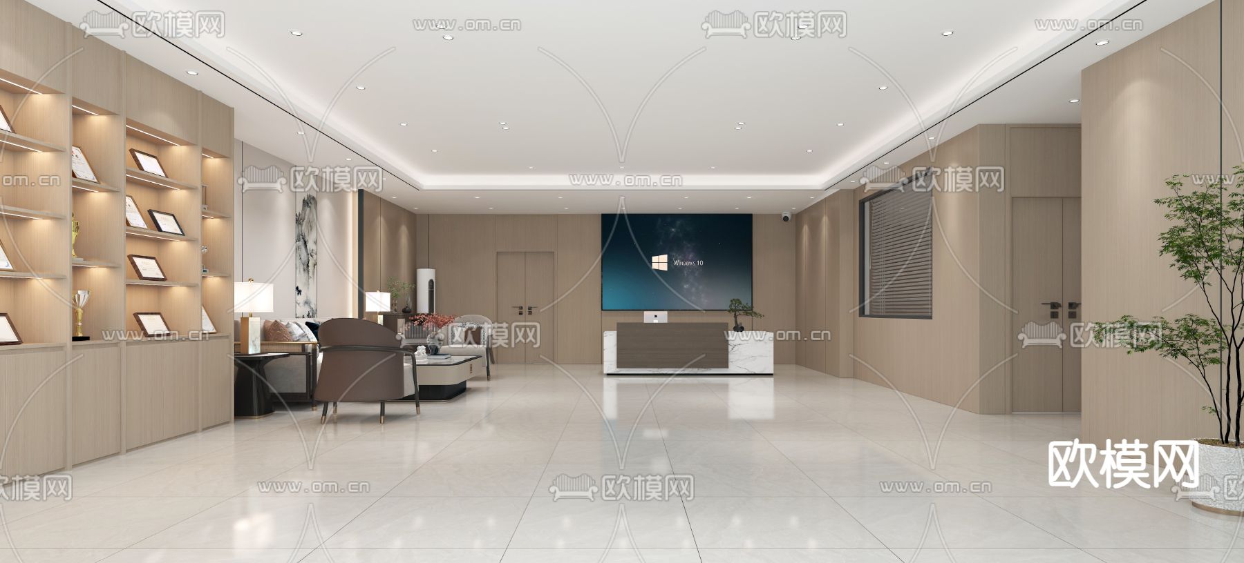 公司前台 接待3d模型下载