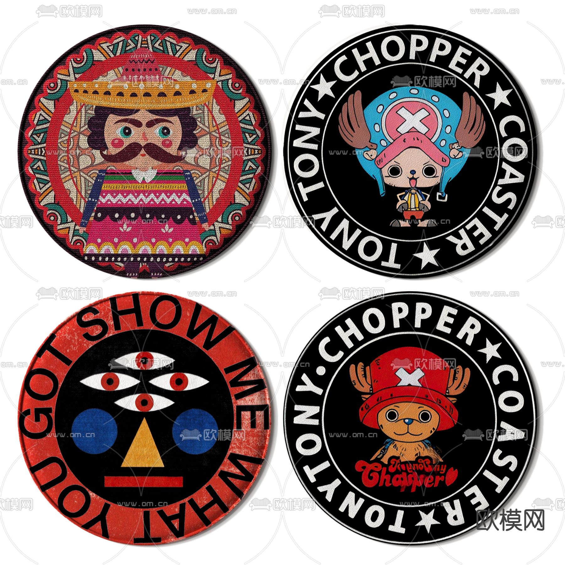 美式地毯 圆毯3d模型下载