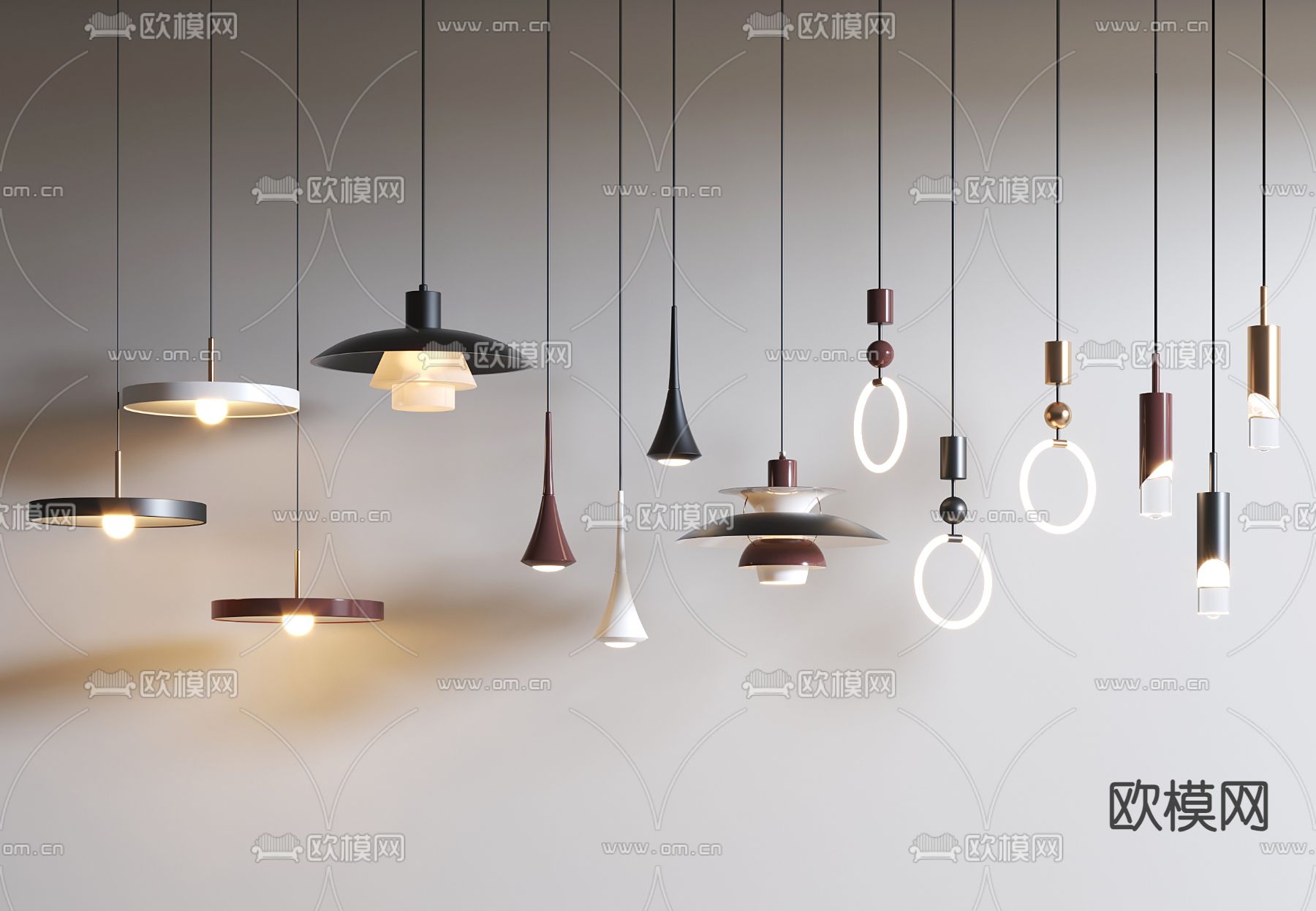 床头小吊灯su模型下载（渲染图1）