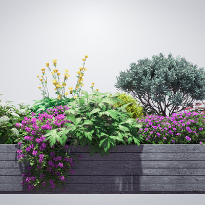  户外花箱 花槽su模型 