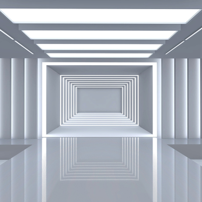  科技感展厅 未来隧道su模型 