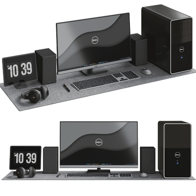  戴尔电脑 主机 键盘 平板电脑su模型 