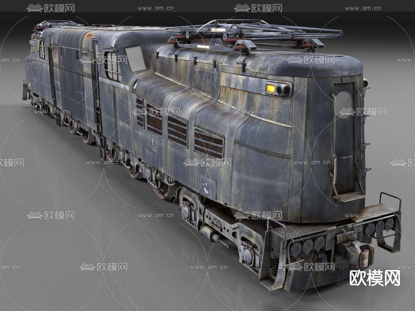 蒸汽火车 火车头3d模型下载