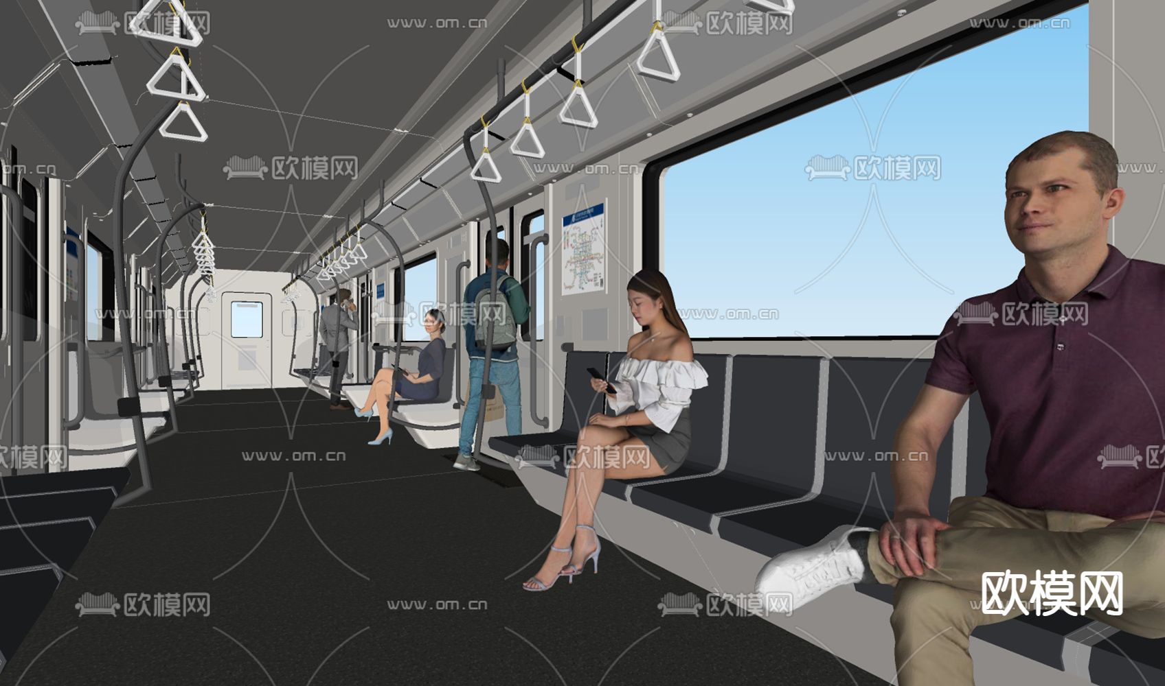 多人 女人su模型下载（渲染图2）