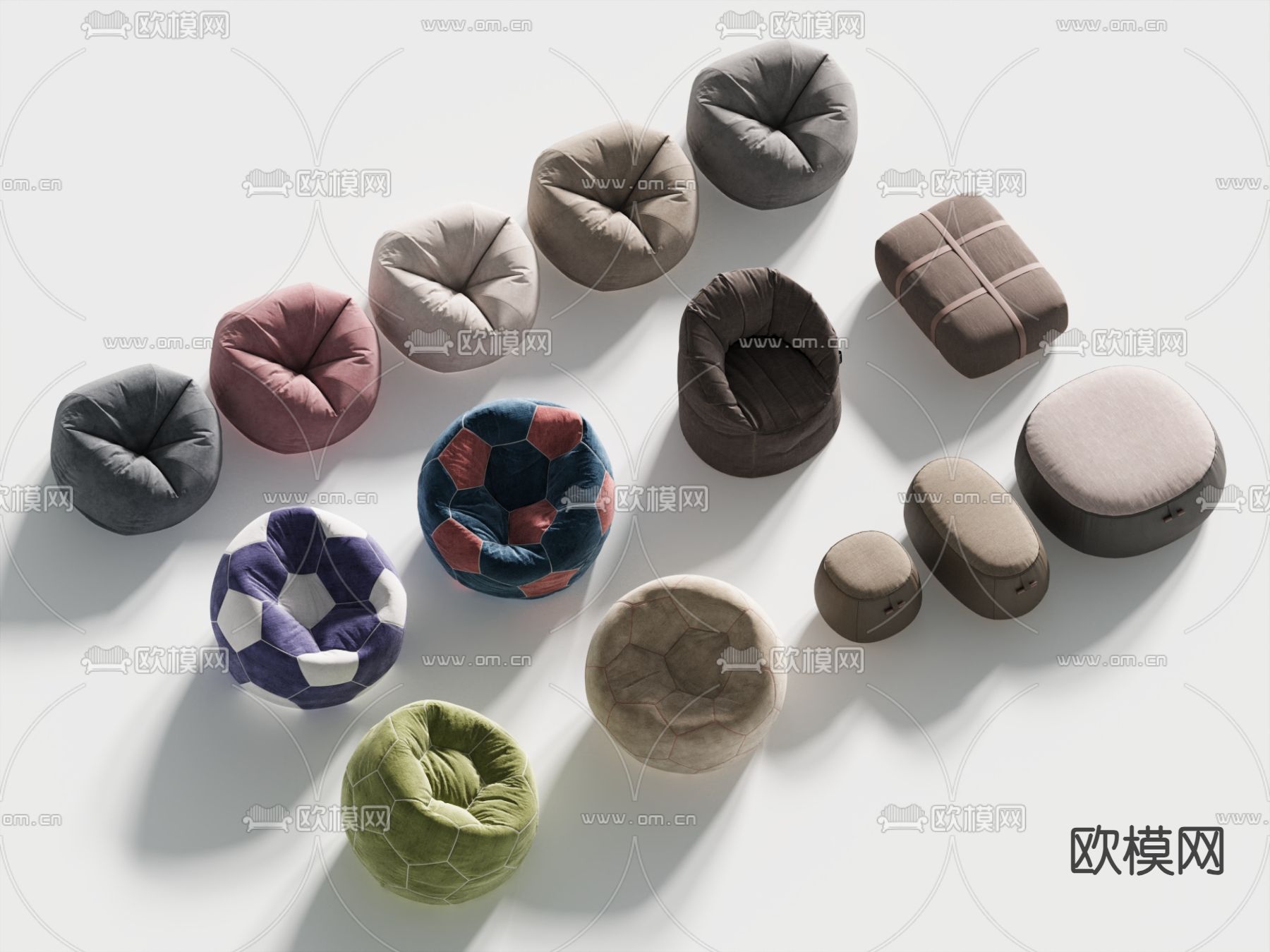 现代懒人沙发3d模型下载