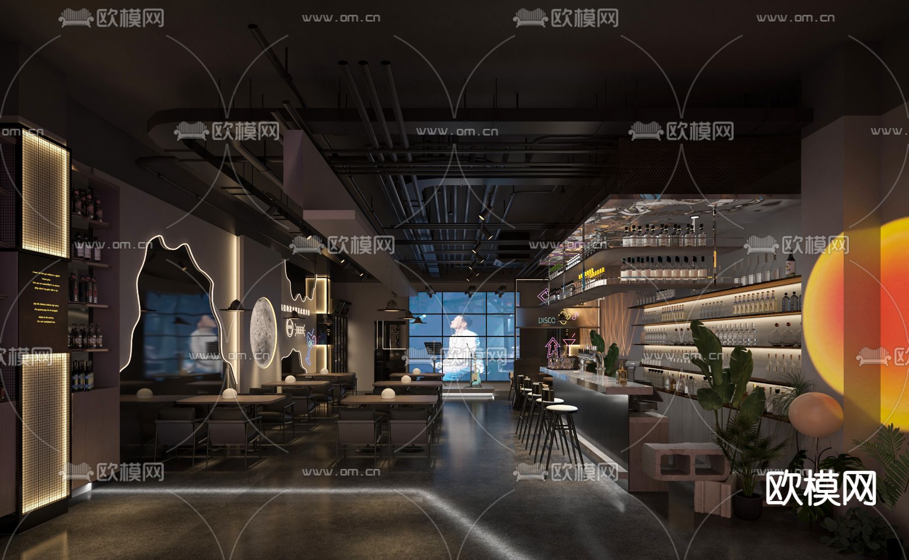 现代酒吧3d模型下载（渲染图3）