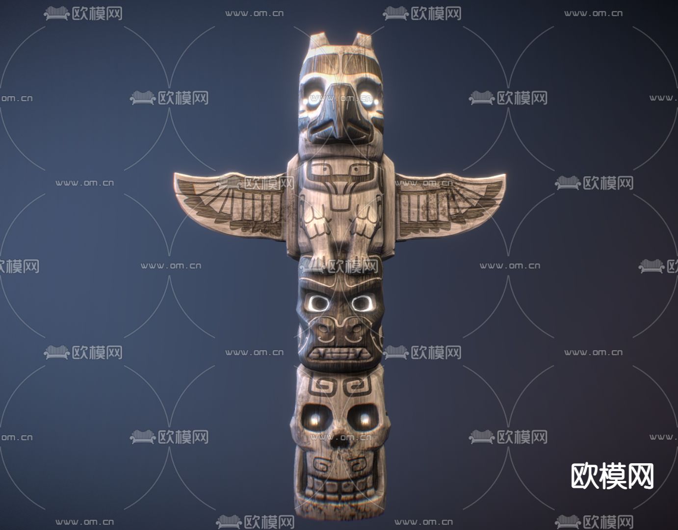 侘寂景观柱 景观雕塑 雕塑小品su模型下载（渲染图2）