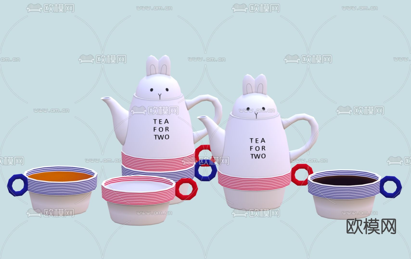 卡通水壶 杯子3d模型下载