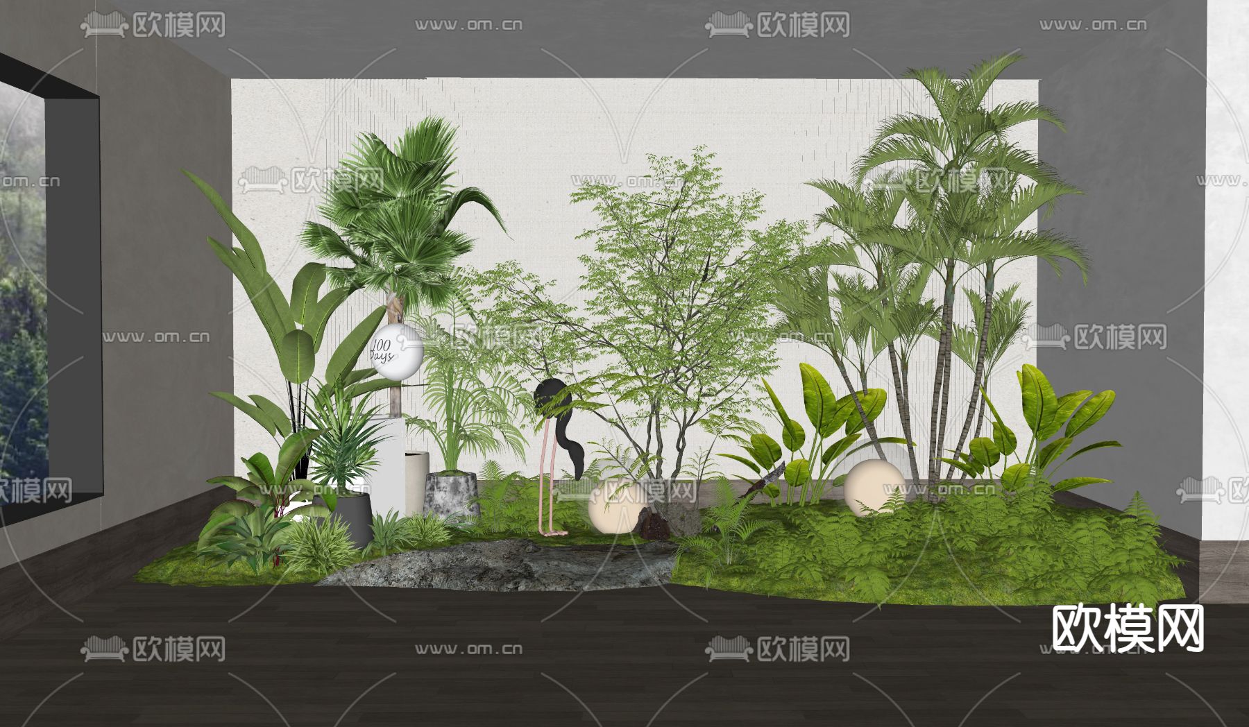 植物堆 花镜su模型下载（渲染图2）