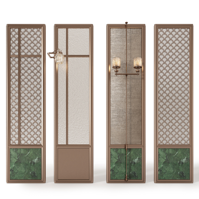 CCD 玻璃屏风 隔断su模型