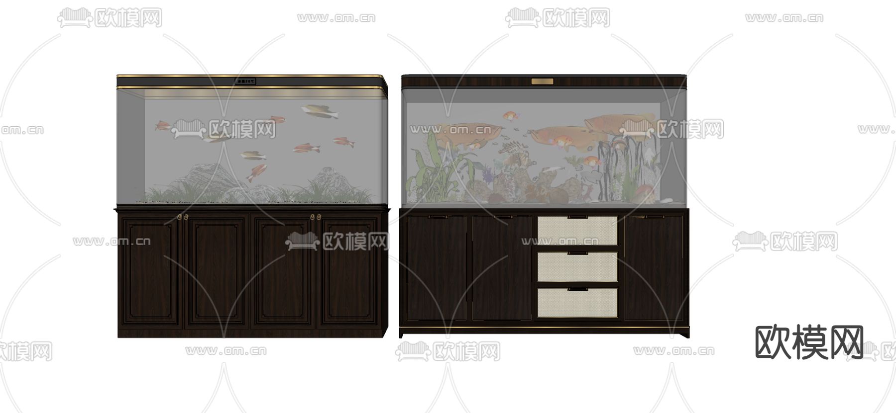 鱼缸 水族箱su模型下载