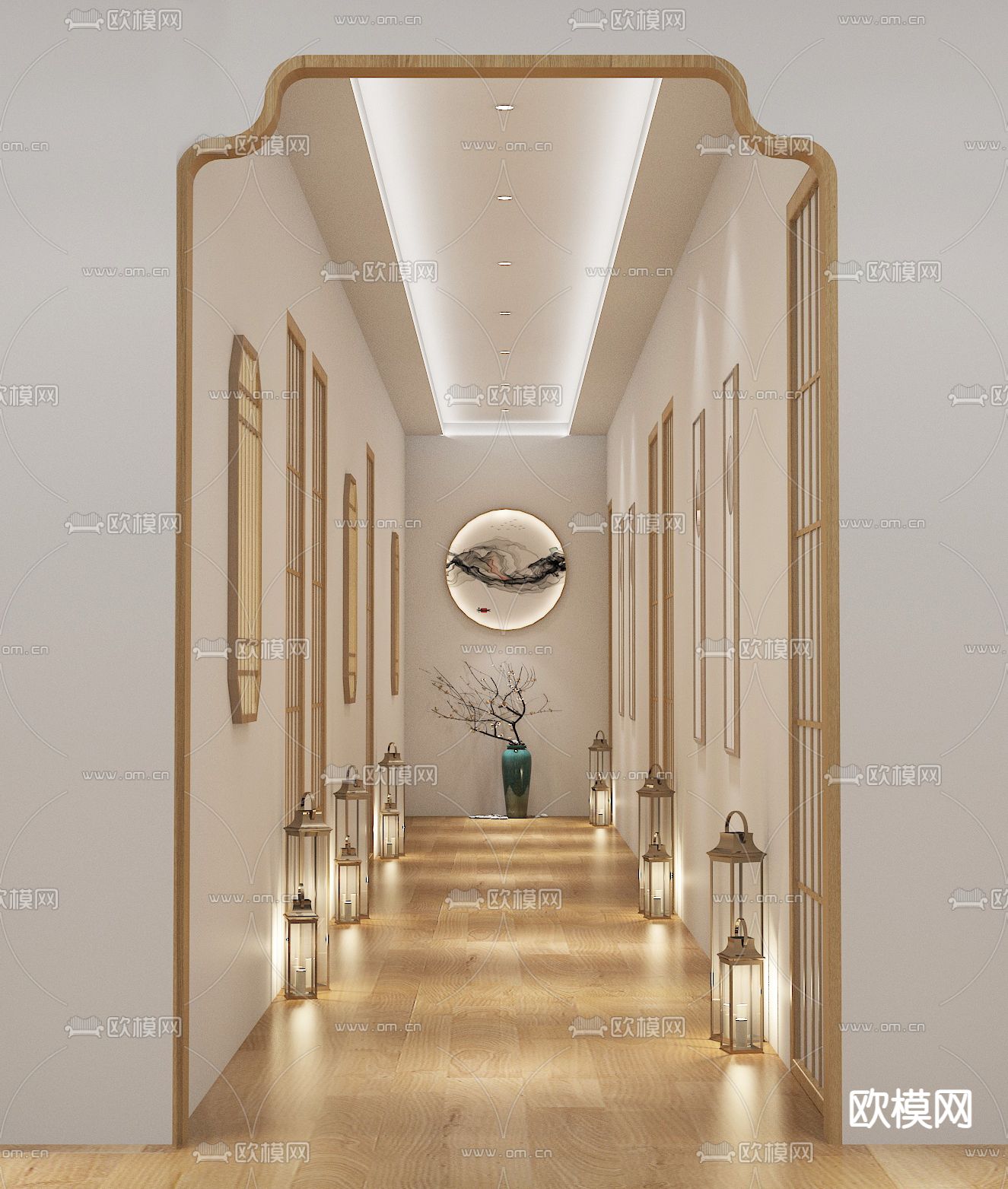 新中式采耳店3d模型下载（渲染图1）