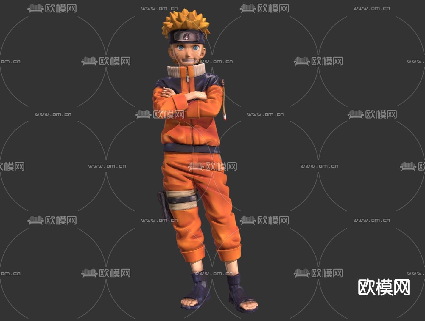 火影忍者摆件 鸣人摆件 二次元手办su模型下载（渲染图1）