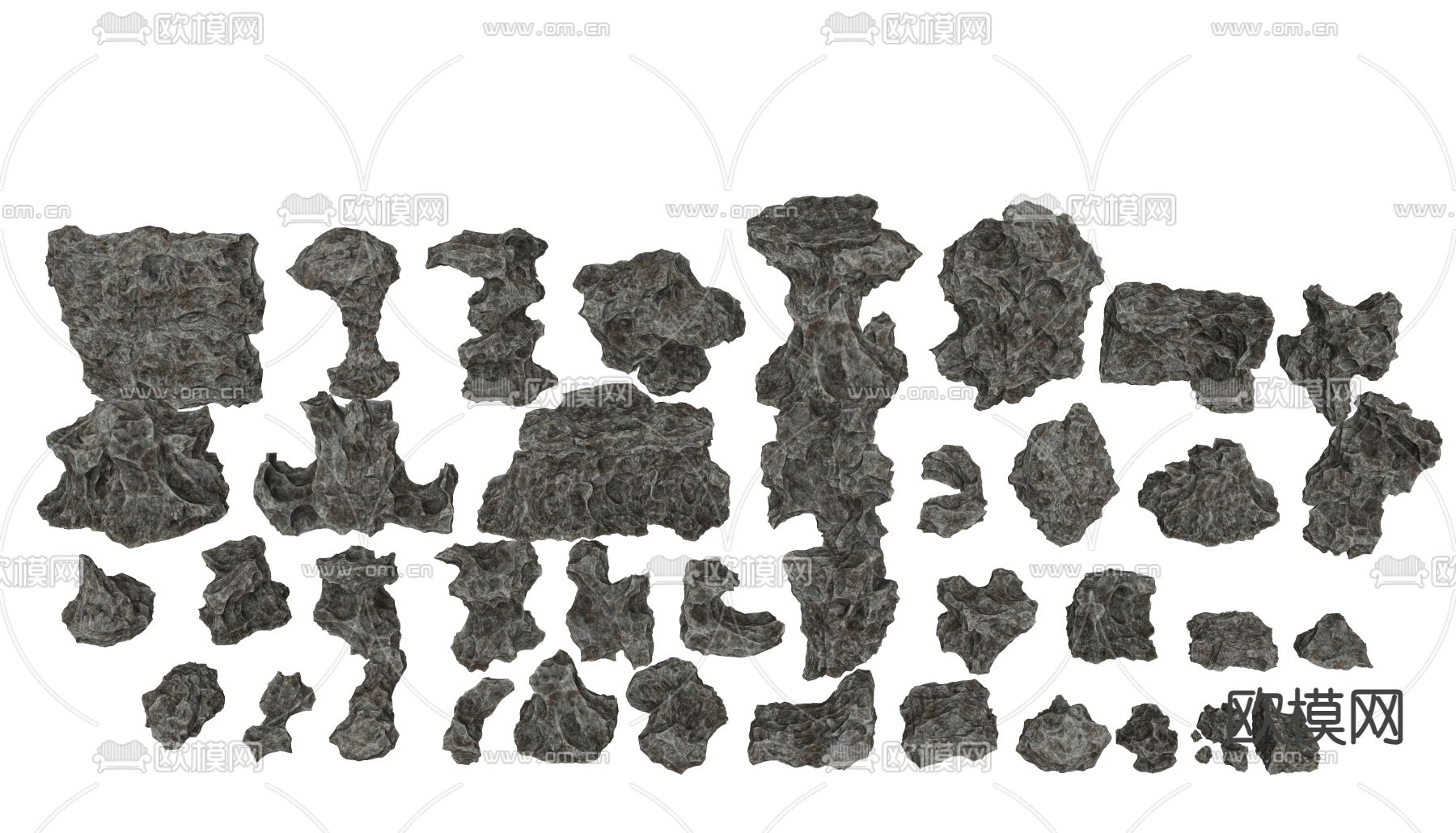 中式景观石 太湖石 石头3d模型下载（渲染图2）
