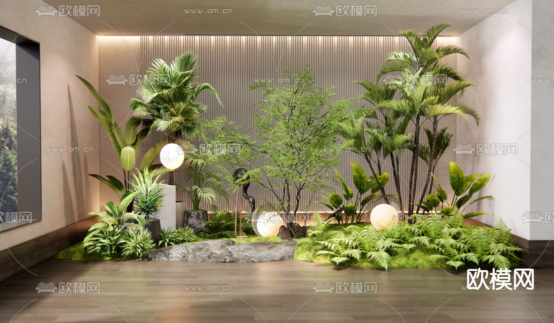 植物堆 花镜su模型下载（渲染图1）