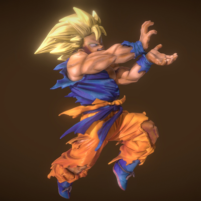  七龙珠手办 孙悟空人偶 动漫手办su模型 