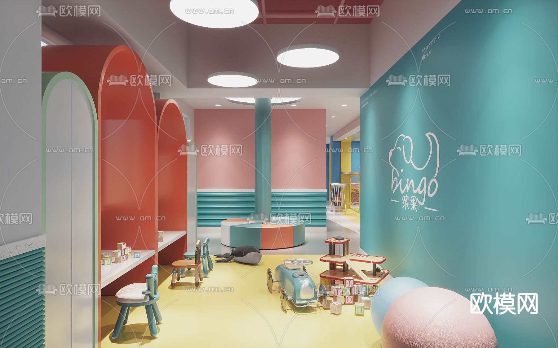 儿童体能训练室3d模型下载（渲染图3）