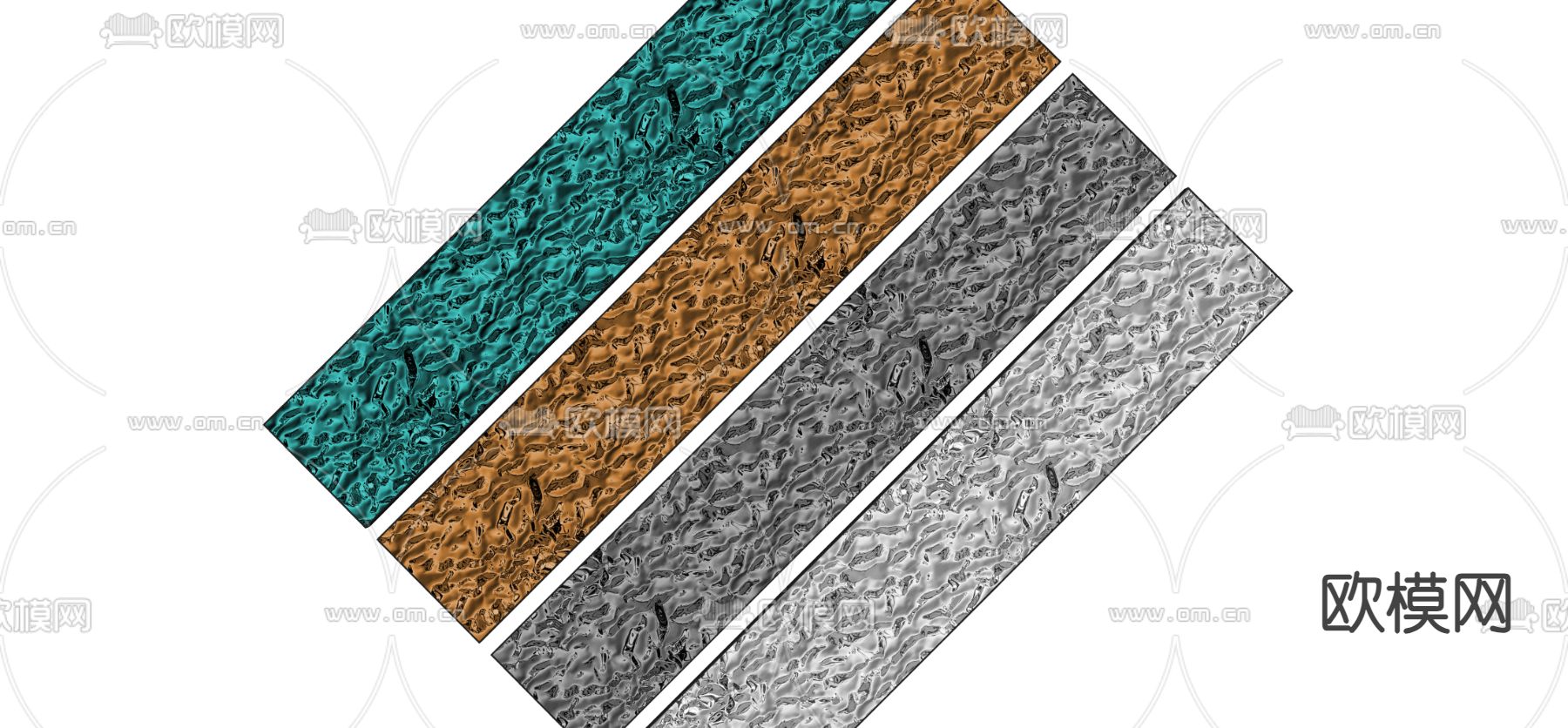 渐变不锈钢护墙板 饰面板su模型下载（渲染图1）