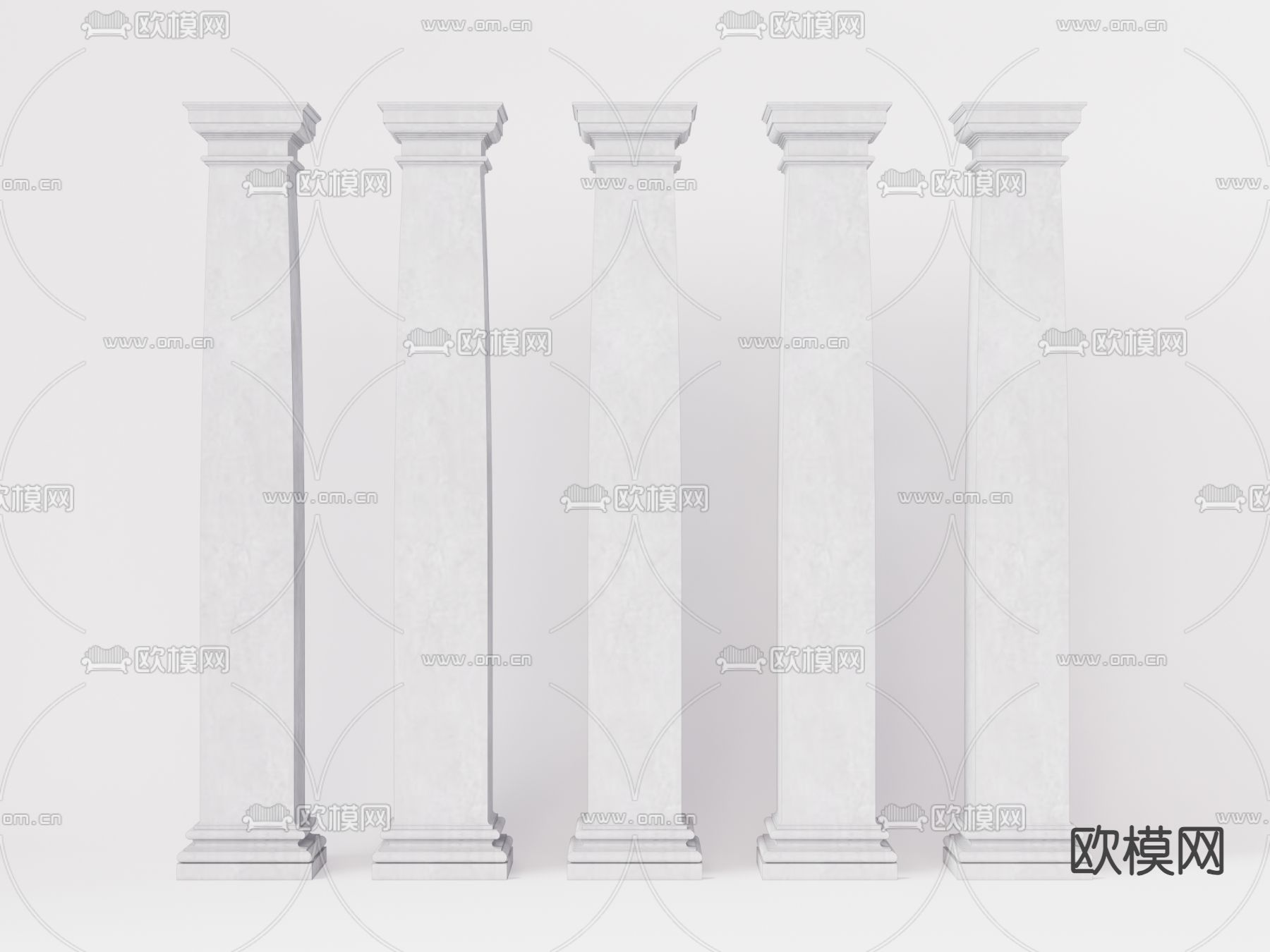 欧式罗马柱 柱子su模型下载（渲染图1）