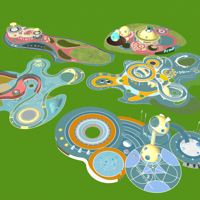  儿童游乐区su模型 