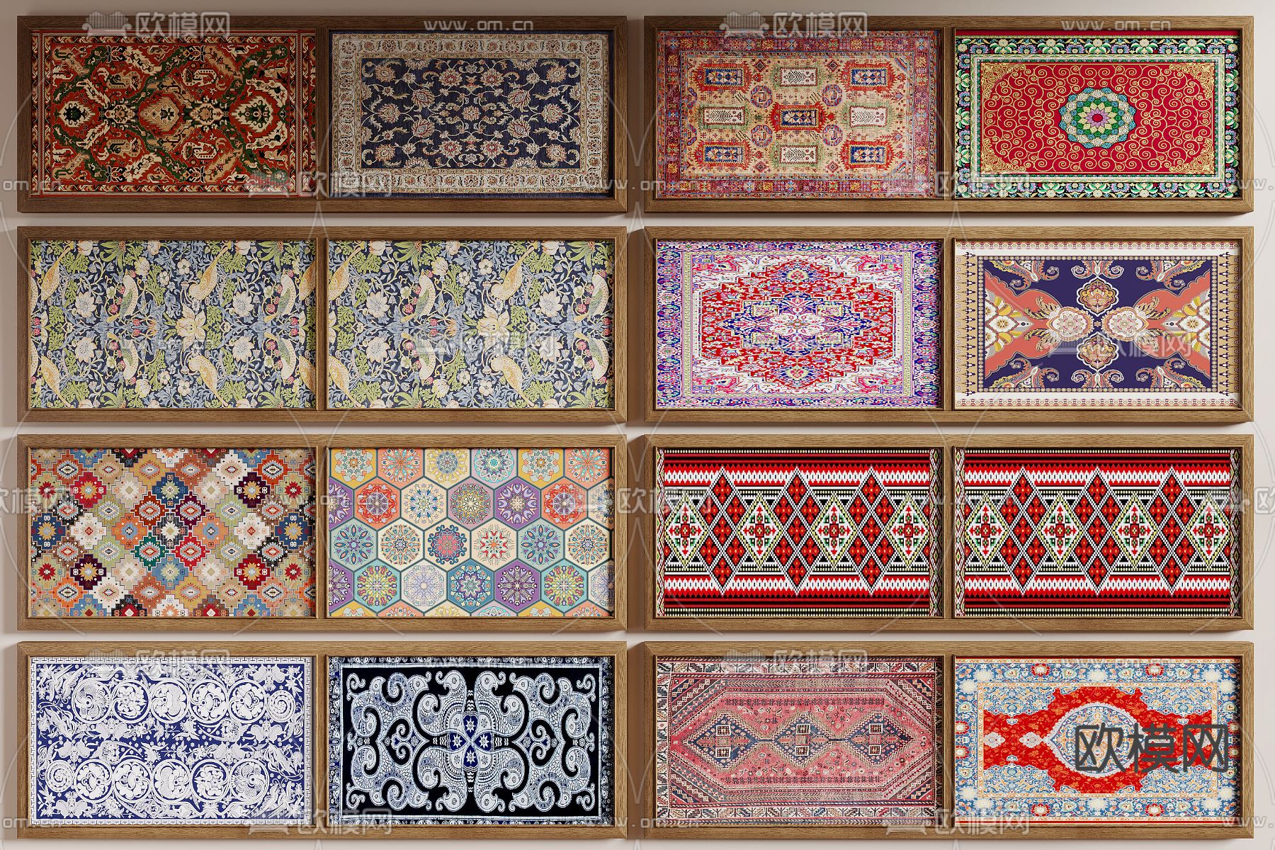 中式民族风 护墙板 墙饰su模型下载（渲染图2）