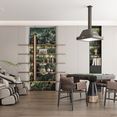  现代棋牌室 麻将室su模型 