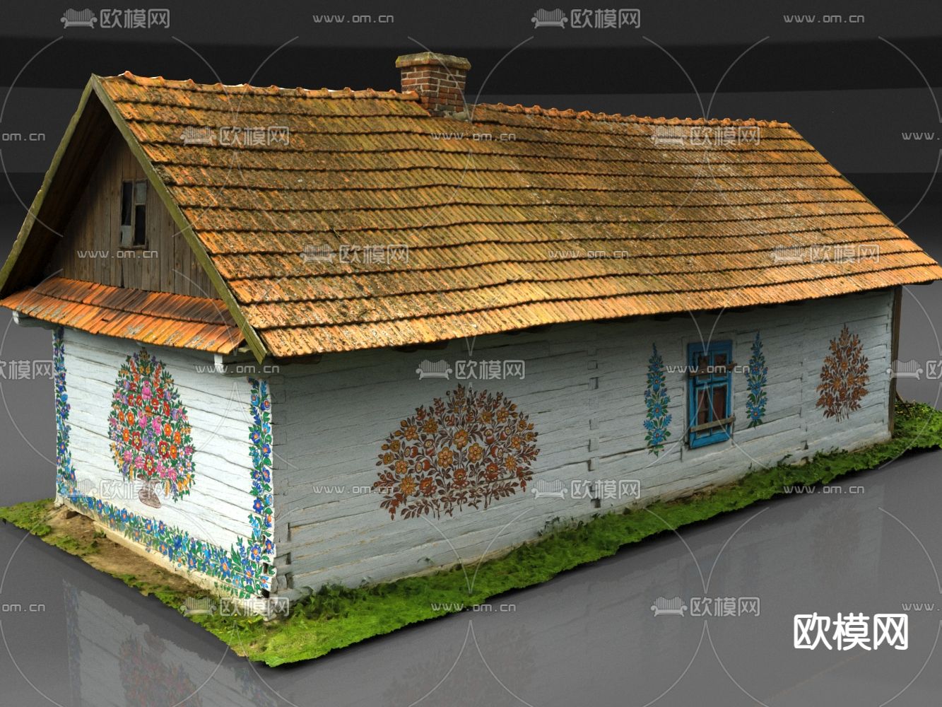 瓦房 木房子 老房子3d模型下载（渲染图2）
