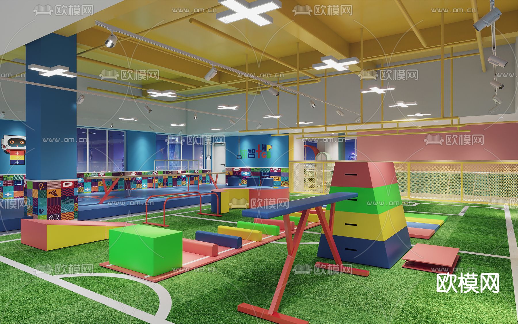 儿童体能训练室3d模型下载（渲染图4）