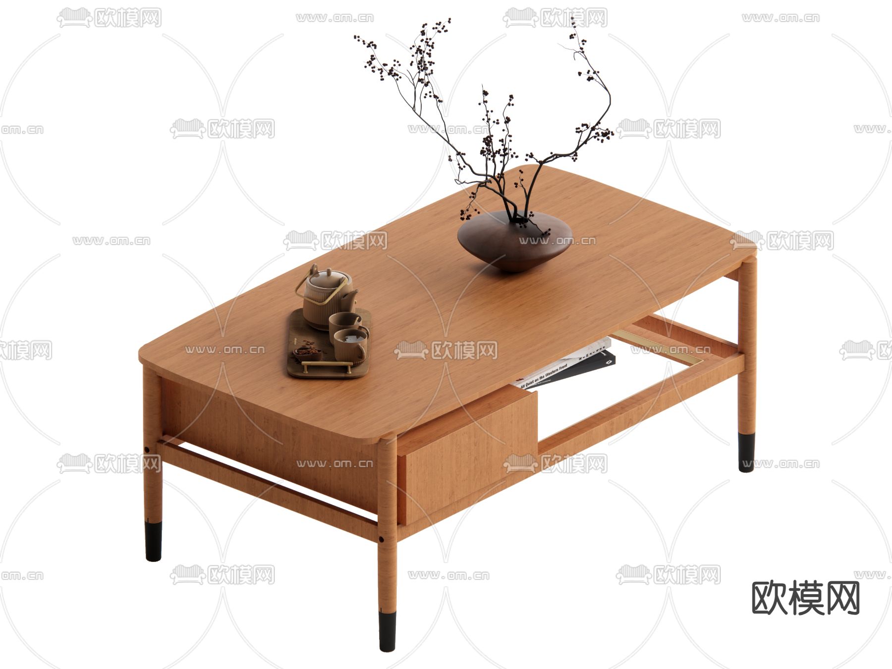 北欧风茶几su模型下载（渲染图1）