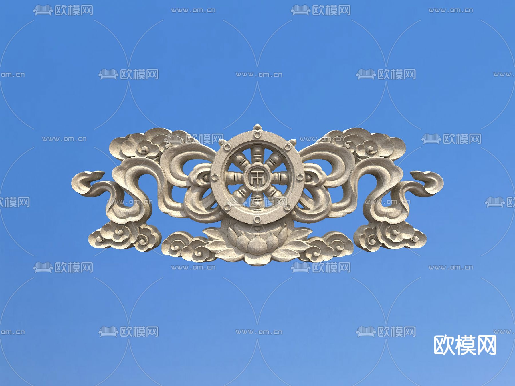 藏式八宝雕花 藏式浮雕3d模型