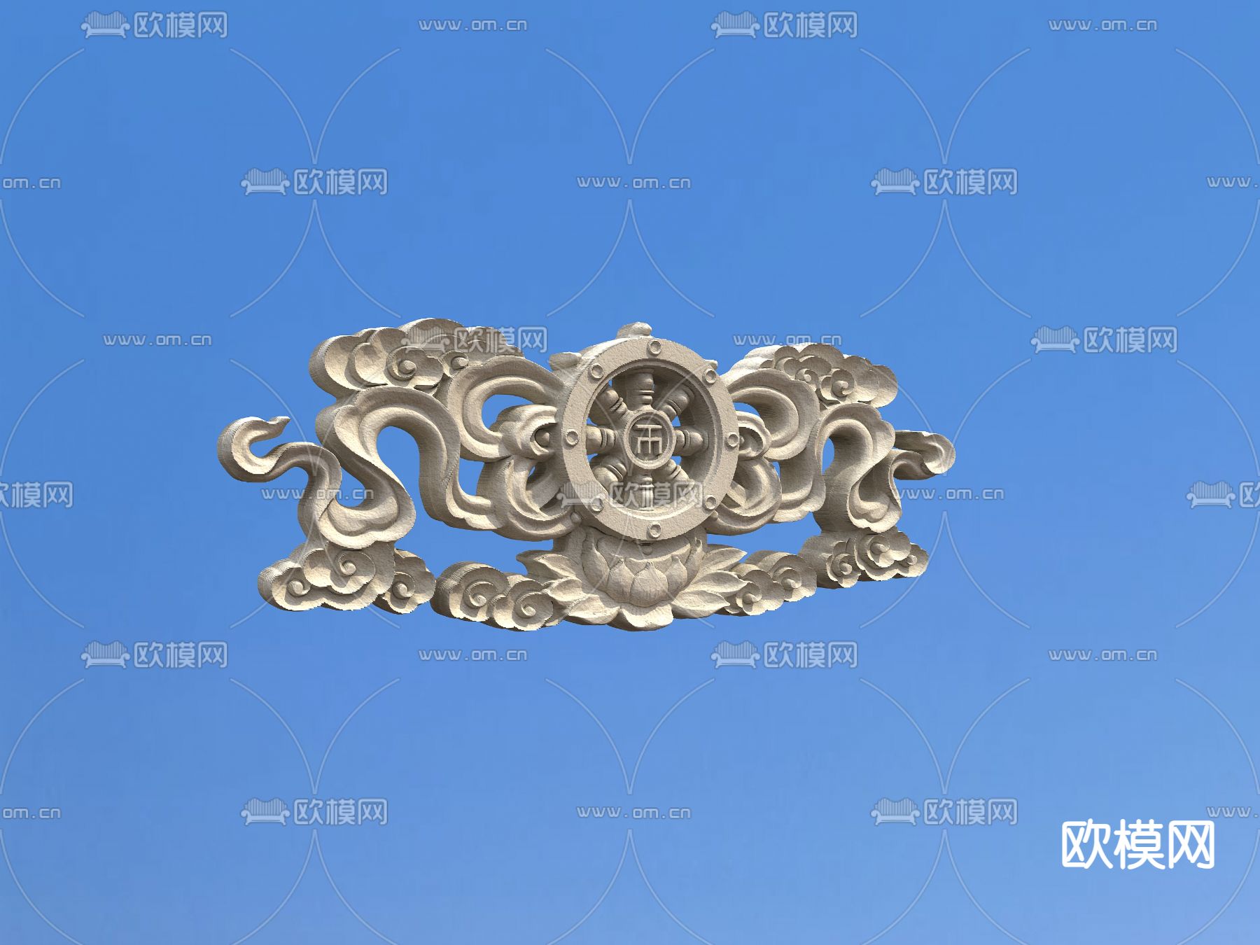 藏式八宝雕花 藏式浮雕3d模型