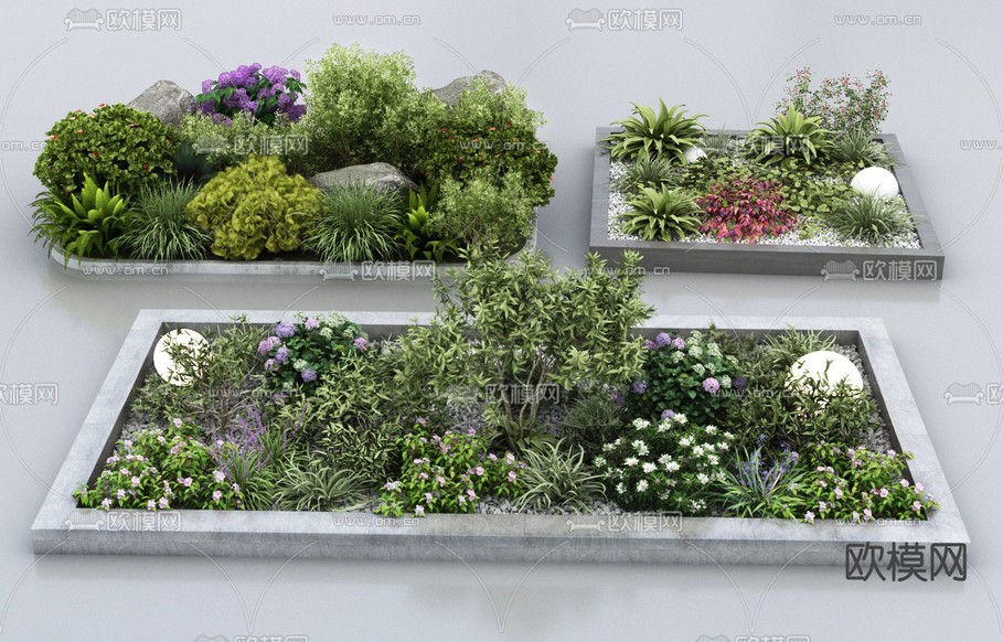 植物堆 花草花卉组合3d模型下载