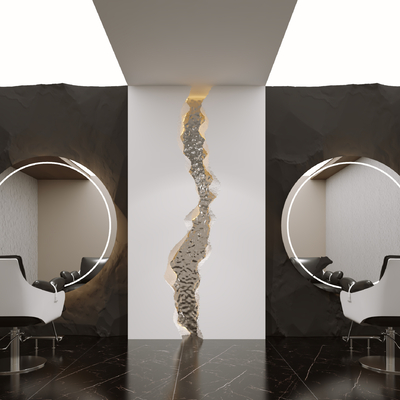  现代美发店su模型 