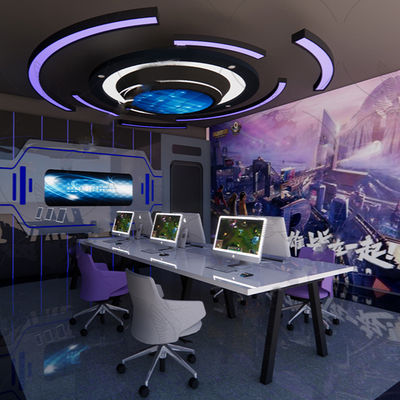  现代电竞室su模型 